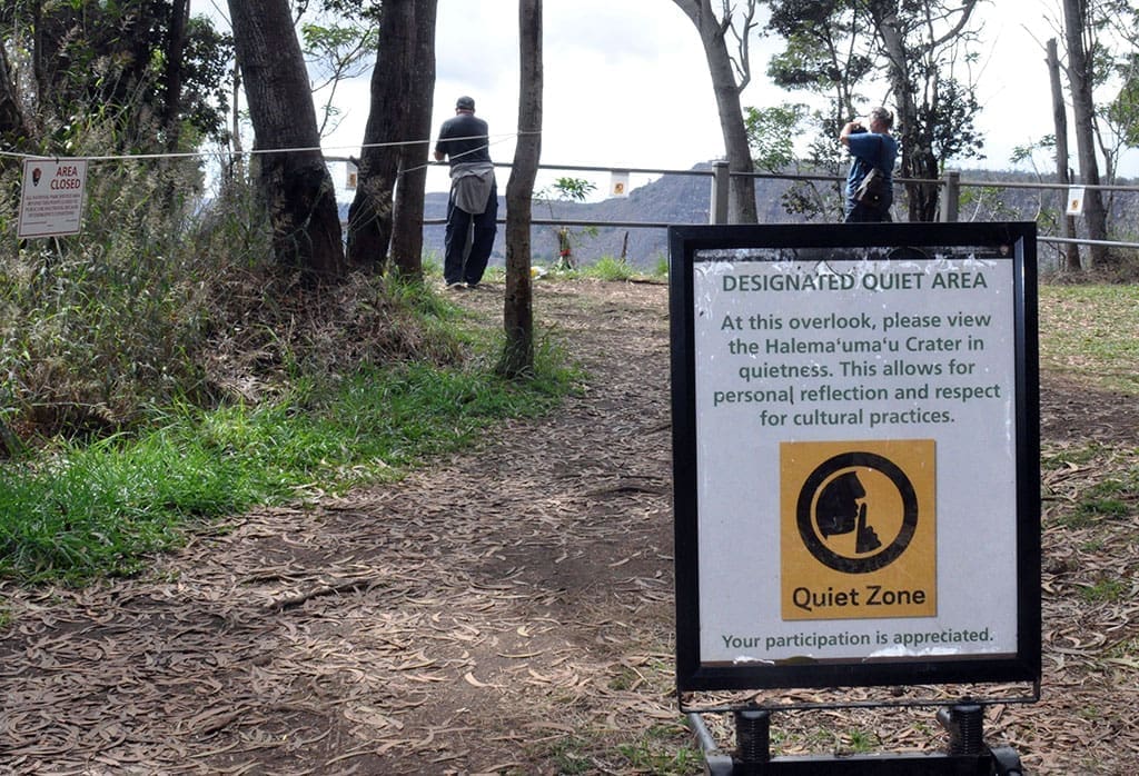 Designated quiet area at Volcano National Park Hawaii - photo by Glenn McClure